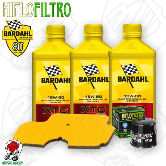 Kit tagliando Olio BARDAHL XTC 15W50 + Filtri KAWASAKI ER-6F 650 2006