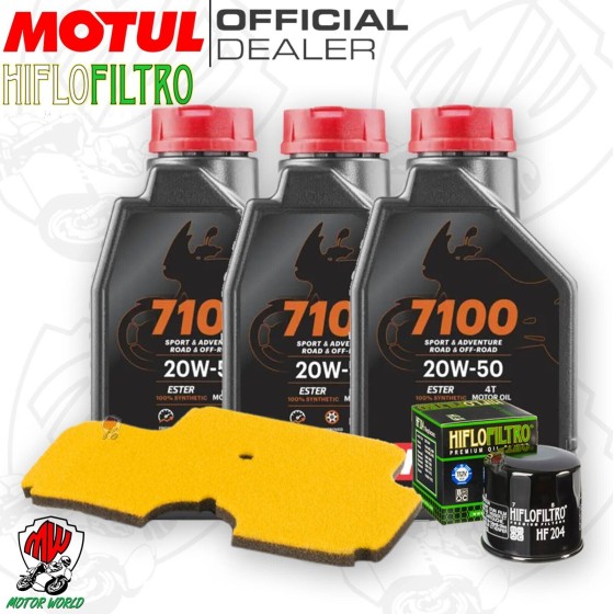 Kit tagliando Olio Motul 7100 20W50 + Filtri KAWASAKI ER-6F 650 2006