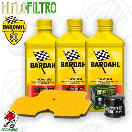 Kit tagliando Olio BARDAHL XTC 10W50 + Filtri KAWASAKI ER-6F 650 2006