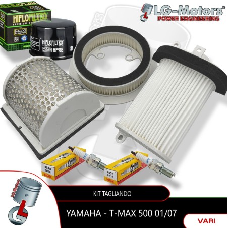 KIT TAGLIANDO FILTRI ARIA OLIO + CANDELE NGK YAMAHA TMAX T MAX 500 2001 2007