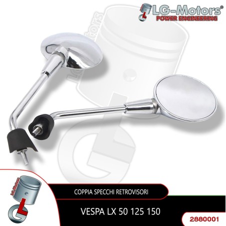 COPPIA SPECCHI PIAGGIO SINISTRO SX DESTRO DX VESPA LX 50 125