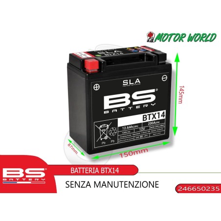 BATTERIA BS BTX14 ROYAL ENFIELD INTERCEPTOR 650 2022