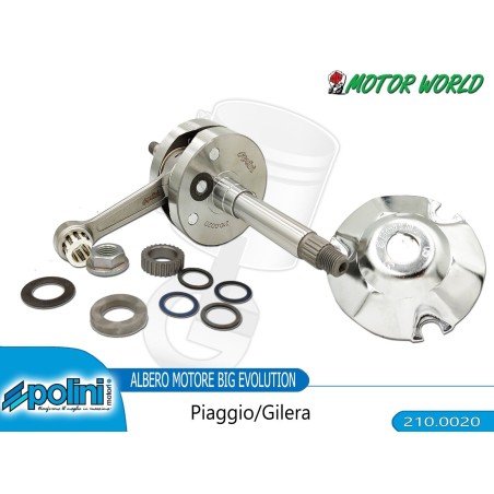 210.0020 ALBERO MOTORE PIAGGIO ZIP SQUALETTO 50 2T Ø39,3 BIELLA 85 mm