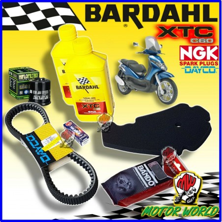 KIT TAGLIANDO OLIO BARDAHL + FILTRI + CANDELA + CINGHIA BEVERLY GT 200 2003