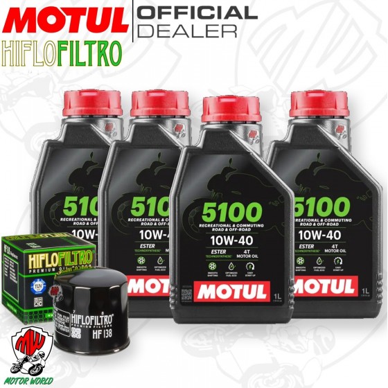 Kit tagliando Olio Motul 5100 10W40 + Filtro Kymco  450 MXU i / Maxxer i 2015