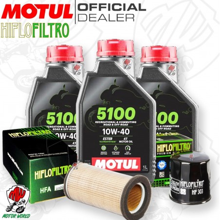 KIT Tagliando Olio Motul 5100 10W40 + FILTRI Kawasaki ER-5 500 Twister 1999