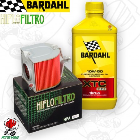 Kit tagliando Olio BARDAHL XTC 10W50 + Filtro Honda CN 250 Helix 1986 - 2007