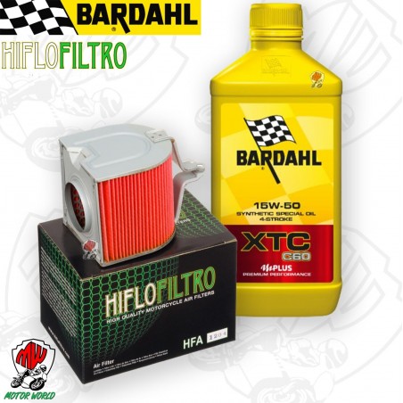 Kit tagliando Olio BARDAHL XTC 15W50 + Filtro Honda CN 250 Helix 1986 - 2007