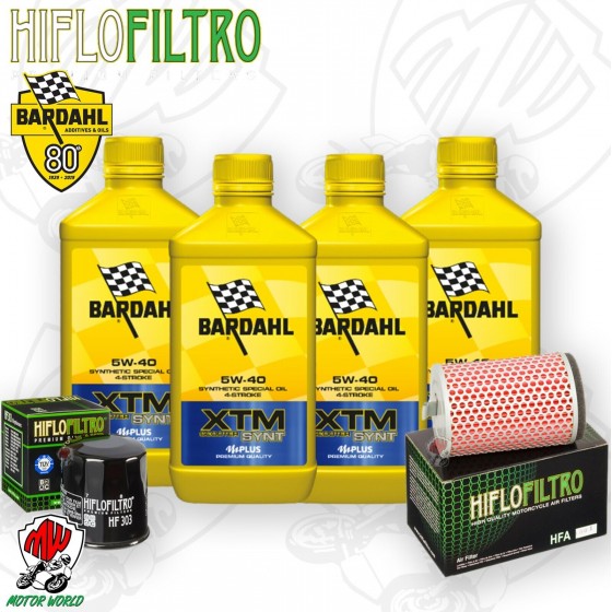 Kit tagliando Olio BARDAHL XTM 5W40 + Filtri Honda CB 400 Super Four 1992 1998