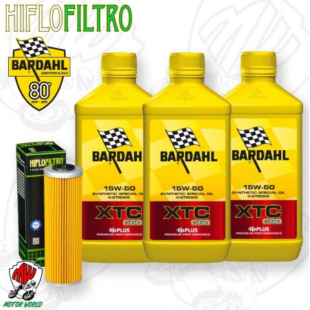 Kit tagliando BARDAHL XTC 10W50 + Filtro KTM 950  Supermoto R 2006 2007 2008