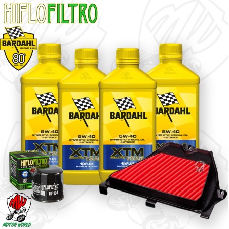 Kit tagliando Olio BARDAHL XTM 5W40 + Filtri HONDA CBR 600 RR 2003 2006