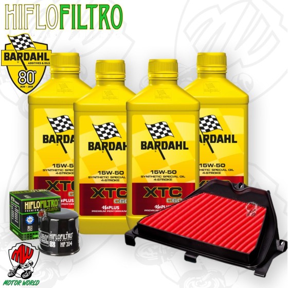 Kit tagliando Olio BARDAHL XTC 15W50 + Filtri HONDA CBR 600 RR 2003 2006