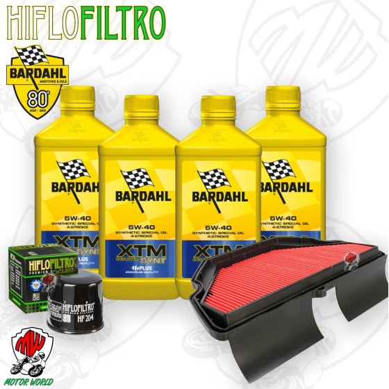 Kit tagliando Olio BARDAHL XTM 5W40 + Filtri PER HONDA CBR 600 F 2001 2007