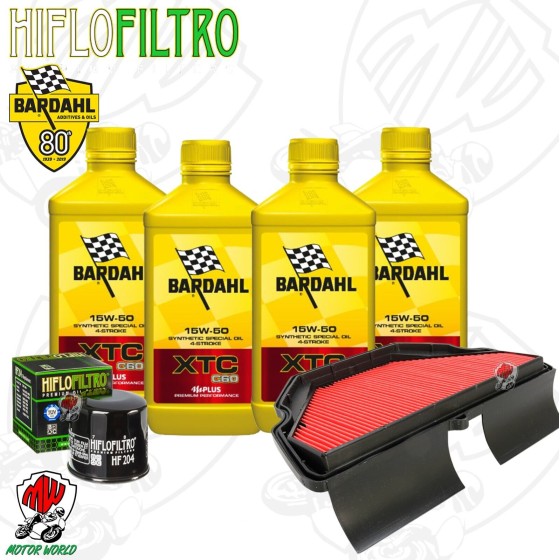 Kit tagliando Olio BARDAHL XTC 15W50 + Filtri PER HONDA CBR 600 F 2001 2007