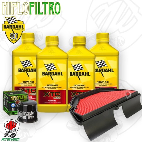 Kit tagliando Olio BARDAHL XTC 10W40 + Filtri PER HONDA CBR 600 F 2001 2007