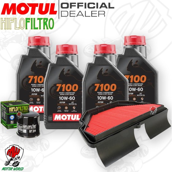 Kit tagliando Olio Motul 7100 10W60 + Filtri PER HONDA CBR 600 F 2001 2007