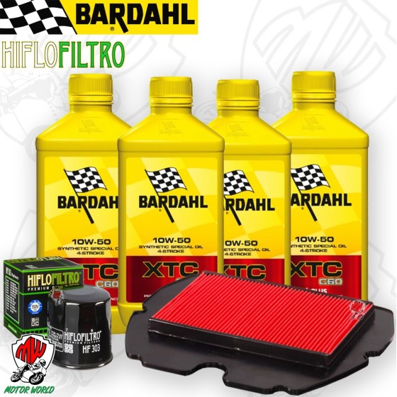 Kit tagliando Olio BARDAHL XTC 10W50 + Filtri HONDA CBR 600 F F2 1991 1992 1993