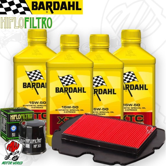 Kit tagliando Olio BARDAHL XTC 15W50 + Filtri HONDA CBR 600 F F2 1991 1992 1993