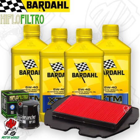 Kit tagliando Olio BARDAHL XTM 5W40 + Filtri HONDA CBR 600 F F2 1991 1992 1993