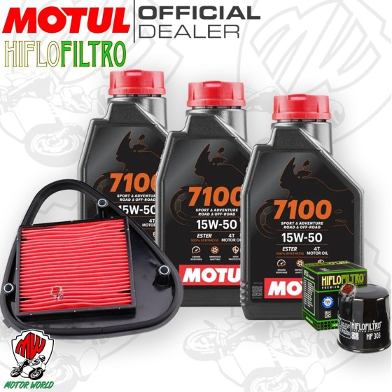 Kit tagliando Olio Motul 7100 15W50 + Filtri HONDA VT 600 C Shadow ALL 1988 1997