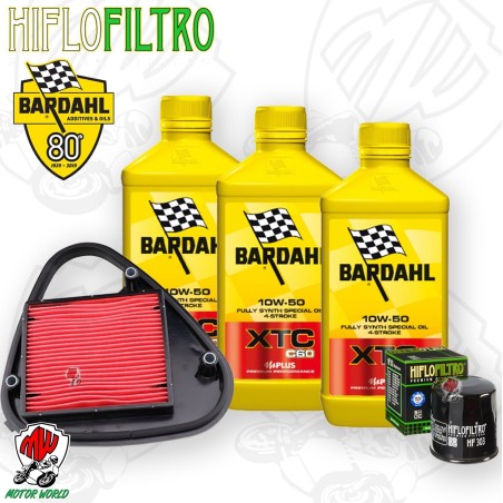 Kit tagliando Olio BARDAHL XTC 10W50 + Filtri HONDA VT 600 C Shadow ALL 1988