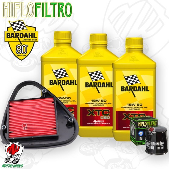 Kit tagliando Olio BARDAHL XTC 15W50 + Filtri HONDA VT 600 C Shadow ALL 1988