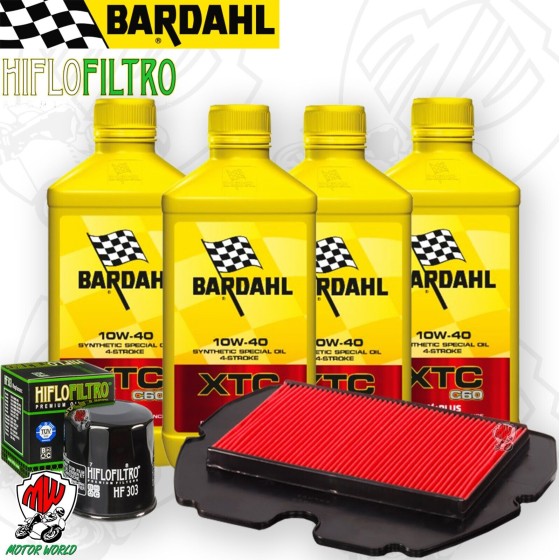 Kit tagliando Olio BARDAHL XTC 10W40 + Filtri HONDA CBR 600 F F2 1991 1992 1993