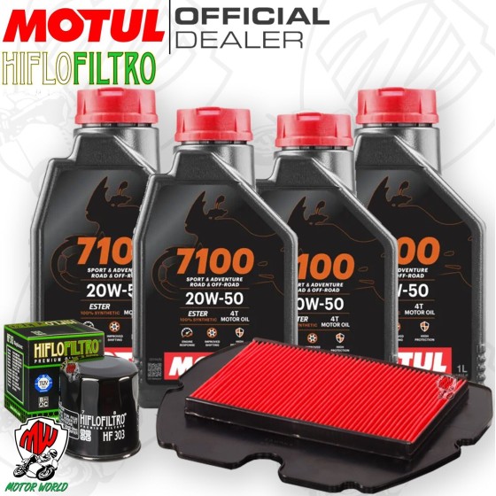 Kit tagliando Olio Motul 7100 20W50 + Filtri HONDA CBR 600 F F2 1991 1992 1993