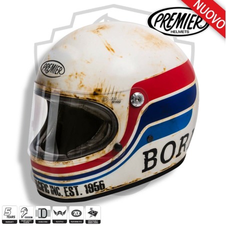 PREMIER TROPHY BTR 8 BM - CASCO HELMET MOTO INTEGRALE VINTAGE FIBRA BORN TO RACE