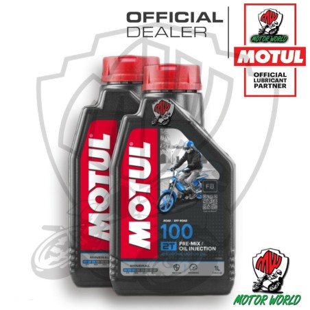 KIT 2 LITRI OLIO MISCELA MOTUL 100 2T MINERALE MOTOMIX SPECIFICHE JASO FB