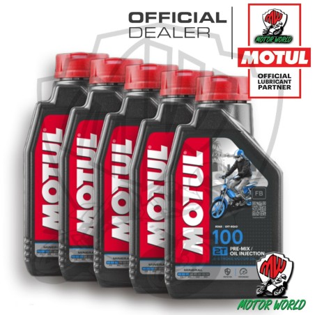 KIT 5 LITRI LT OLIO MISCELA MOTUL MINERALE 100 2T ADATTO A DECESPUGLIATORE 