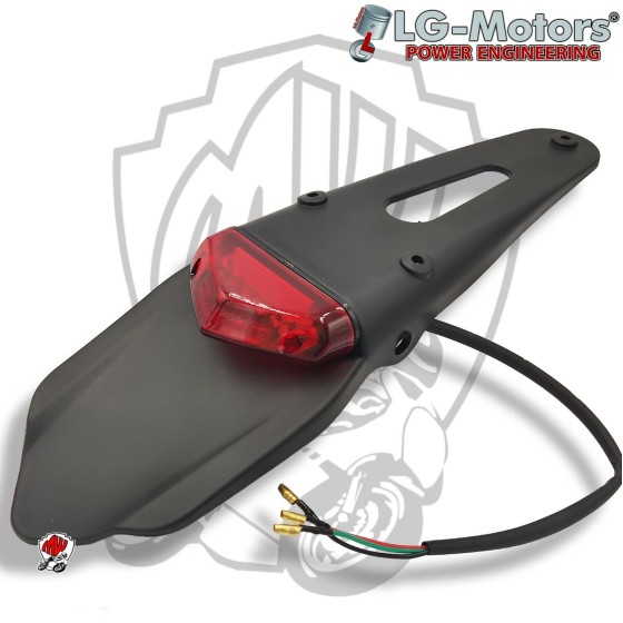 Porta targa Universale + Luce Stop + Luce targa LED MOTO ENDURO