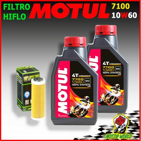 KIT TAGLIANDO OLIO MOTUL 7100 10W60 + FILTRO KTM 530 XC-W Six Days 2010 2011