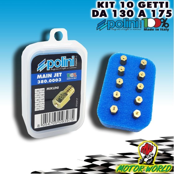 POLINI SET 10 GETTI MASSIMO CARBURATORE MIKUNI 130-175