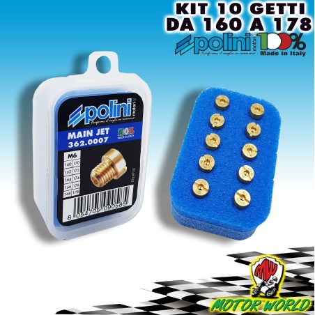 10 chicles polini dellorto 6 mm.160/178 (3620007) para moto repuestos ciclomotor