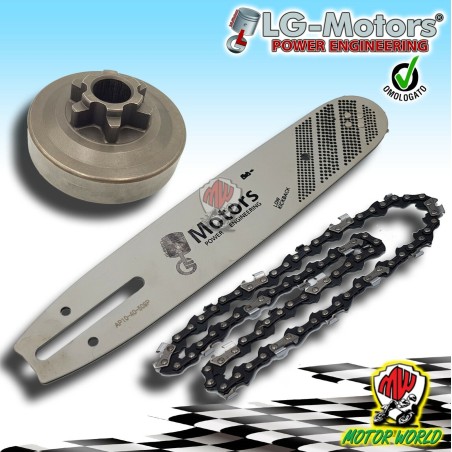 KIT CAMPANA TRASMISSIONE 3/8'' BARRA CATENA 40 DENTI MOTOSEGA 25 2500 POTATURA