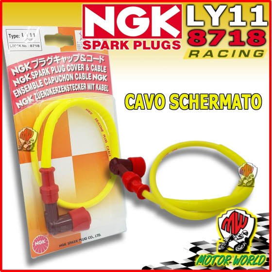 CAVO CANDELA NGK SILICONE PIPA ROSSO FILO GIALLO VESPA PX SPECIAL PK 50 125 150