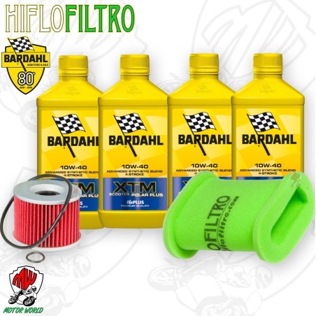 Kit tagliando Olio BARDAHL XTM 10W40 + Filtri KAWASAKI EL 250 2003