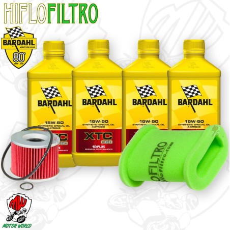 Kit tagliando Olio BARDAHL XTC 15W50 + Filtri KAWASAKI EL 250 2003