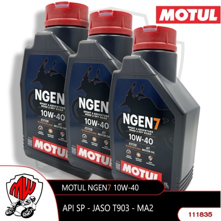 Motul NGEN7 Olio Motore Moto 4t Base Sintetico 10W40 JASO MA2 API SP 3 Litro