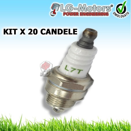 KIT 20 CANDELE UNIVERSALE PER DECESPUGLIATORE MOTOSEGA POTATORE 2 TEMPI L7T