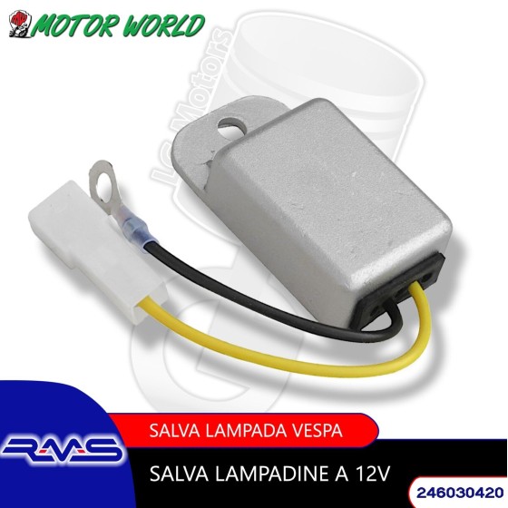 REGOLATORE DI TENSIONE 12V VESPA LAMBRETTA APE SALVALAMPADA UNIVERSALE MOTO