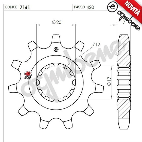 PIGNONE TRASMISSIONE 15 DENTI PASSO 420 MINARELLI AM6 BETA FANTIC HM VENT RIEJU