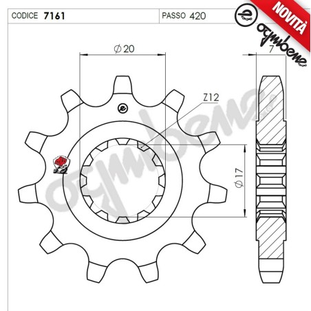 PIGNONE TRASMISSIONE 15 DENTI PASSO 420 MINARELLI AM6 BETA FANTIC HM VENT RIEJU