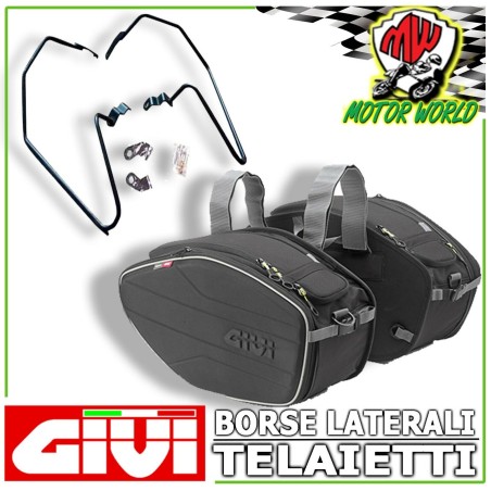 GIVI BORSE LATERALI EA101B + TELAIO + KIT NO BAULETTO YAMAHA MT-07 700 2017