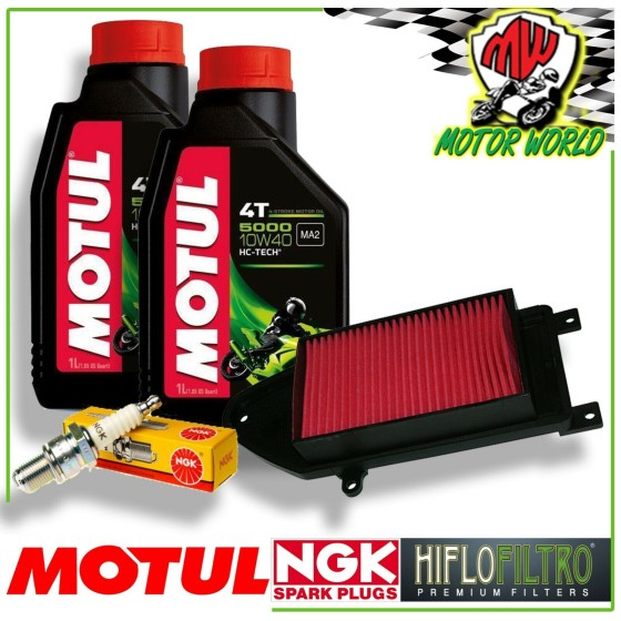 KIT TAGLIANDO OLIO MOTUL 5000 + FILTRO CANDELA KYMCO People S IE DD 200 2008