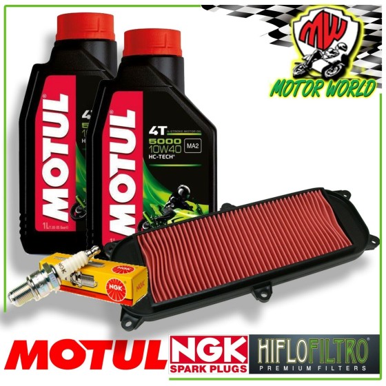 KIT TAGLIANDO OLIO MOTUL 5000 + FILTRO CANDELA KYMCO People S I 300 2012