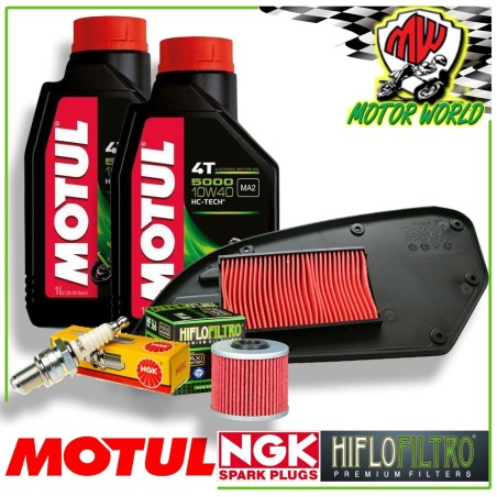 KIT TAGLIANDO OLIO MOTUL 5000 + FILTRI CANDELA KYMCO Downtown 125 2009 2010