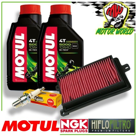 KIT TAGLIANDO OLIO MOTUL 5000 + FILTRI CANDELA KYMCO Super 8 4T 50 2009 2010