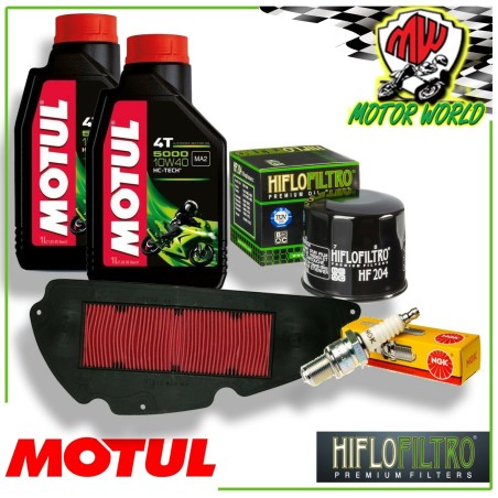 KIT TAGLIANDO OLIO MOTUL 5000 + FILTRO CANDELA HONDA SH ABS 300 2014